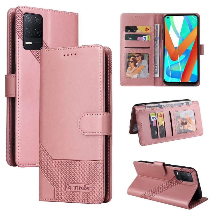GQUTROBE Skin Feel Magnetic Leather Phone Case, For Realme GT 5G, For Realme V13 5G, For Realme X7 Pro