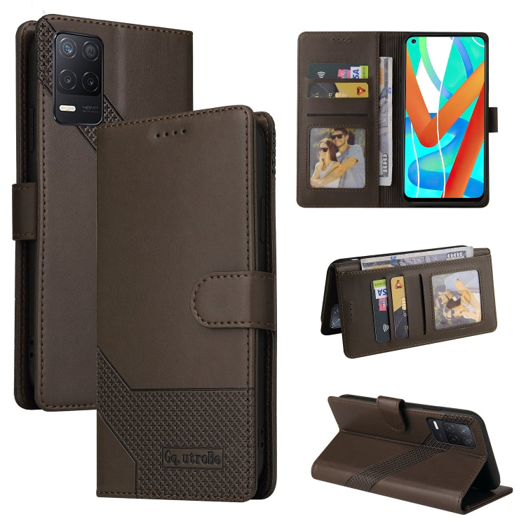 GQUTROBE Skin Feel Magnetic Leather Phone Case, For Realme GT 5G, For Realme V13 5G, For Realme X7 Pro