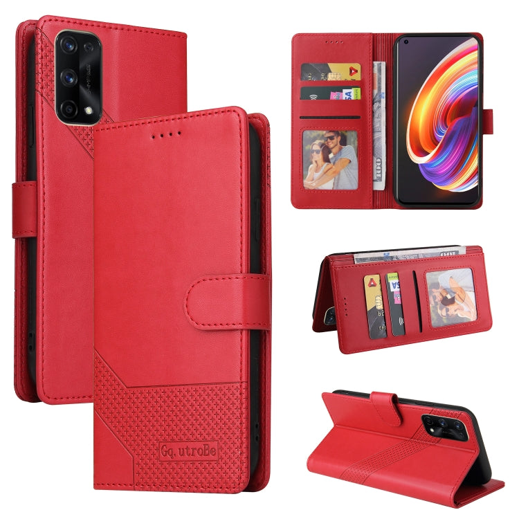 GQUTROBE Skin Feel Magnetic Leather Phone Case, For Realme GT 5G, For Realme V13 5G, For Realme X7 Pro