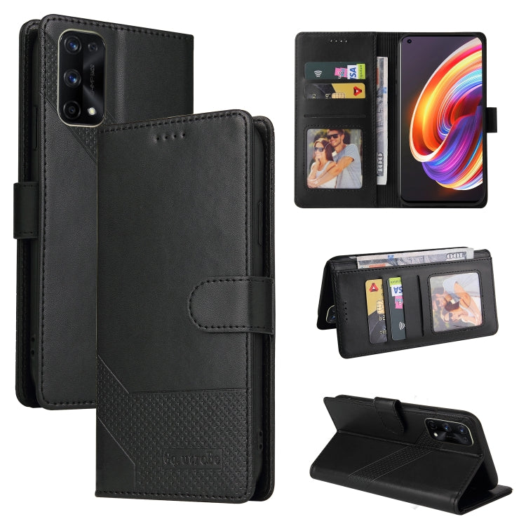 GQUTROBE Skin Feel Magnetic Leather Phone Case, For Realme GT 5G, For Realme V13 5G, For Realme X7 Pro