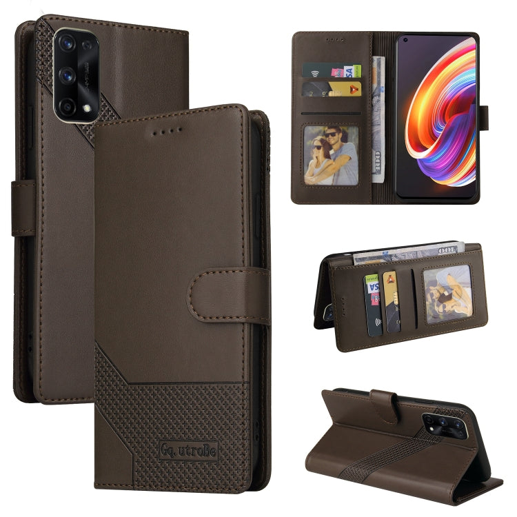 GQUTROBE Skin Feel Magnetic Leather Phone Case, For Realme GT 5G, For Realme V13 5G, For Realme X7 Pro