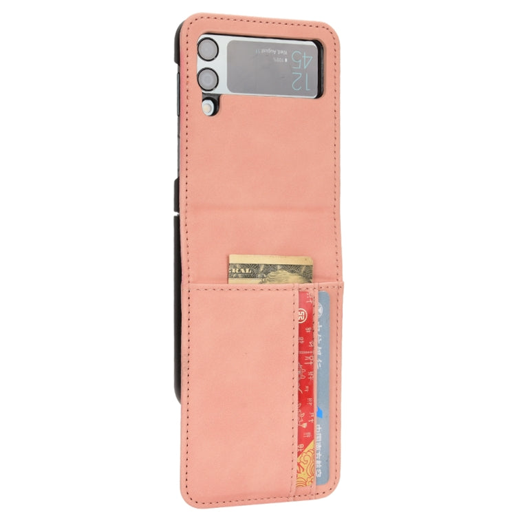 Skin-feeling Half-split External Card Slot Folding Phone Case, For Samsung Galaxy Z Flip3 5G, For Samsung Galaxy Z Flip4 5G