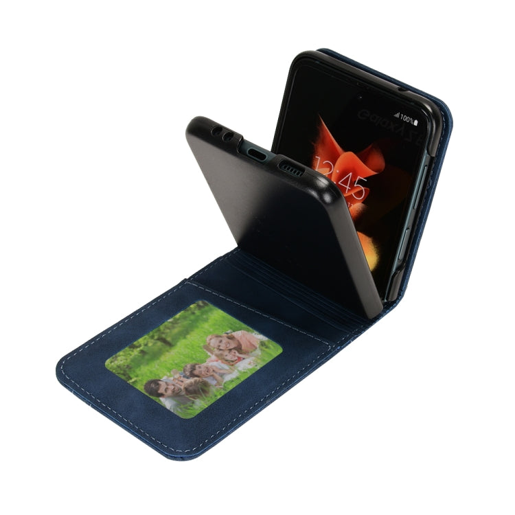 Skin-feeling Half-split External Card Slot Folding Phone Case, For Samsung Galaxy Z Flip3 5G, For Samsung Galaxy Z Flip4 5G
