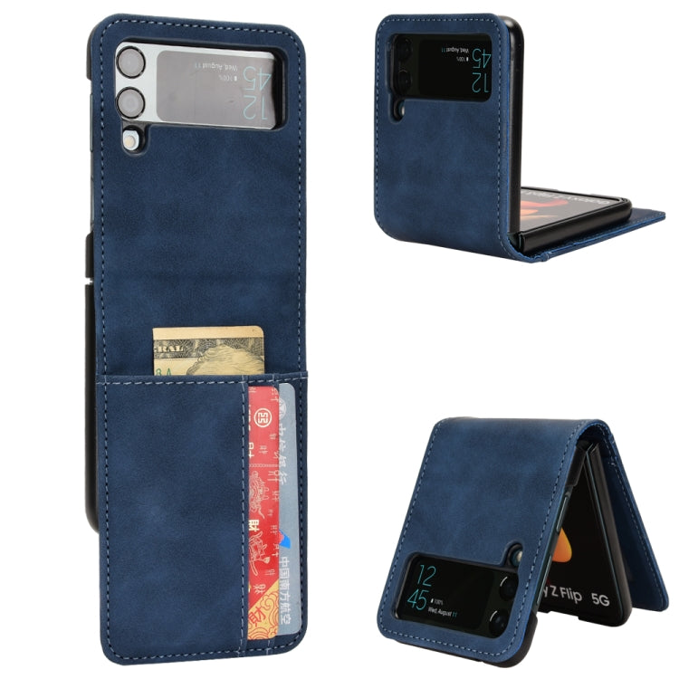 Skin-feeling Half-split External Card Slot Folding Phone Case, For Samsung Galaxy Z Flip3 5G, For Samsung Galaxy Z Flip4 5G