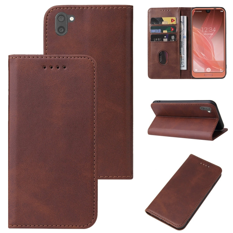 Magnetic Closure Leather Phone Case, For Sharp Aquos Sense 4, For Sharp Aquos V6 / V6 Plus, For Sharp Aquos R2, For Sharp Aquos Sense 4 Lite, For Sharp Aquos Sense 6, For Sharp Aquos R3 / SHV44 / SH-04L