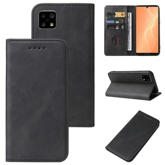 Magnetic Closure Leather Phone Case, For Sharp Aquos R2, For Sharp Aquos R7 / P7, For Sharp Aquos S3, For Sharp Aquos Sense 4, For Sharp Aquos Sense 4 Lite, For Sharp Aquos Sense 6, For Sharp Simple Sumaho 6A 201SH, For Sharp Aquos V6 / V6 Plus        ...