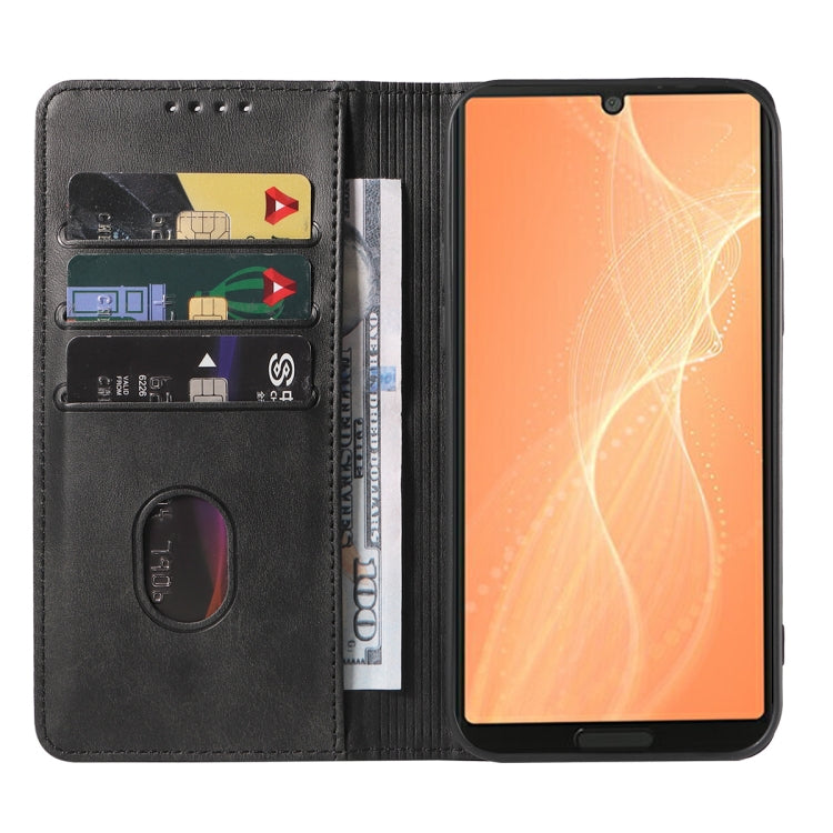 Magnetic Closure Leather Phone Case, For Sharp Aquos Sense 4, For Sharp Aquos V6 / V6 Plus, For Sharp Aquos R2, For Sharp Aquos Sense 4 Lite, For Sharp Aquos Sense 6, For Sharp Aquos R3 / SHV44 / SH-04L