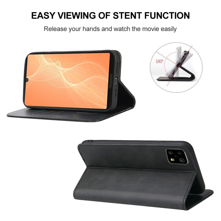 Magnetic Closure Leather Phone Case, For Sharp Aquos Sense 4, For Sharp Aquos V6 / V6 Plus, For Sharp Aquos R2, For Sharp Aquos Sense 4 Lite, For Sharp Aquos Sense 6, For Sharp Aquos R3 / SHV44 / SH-04L