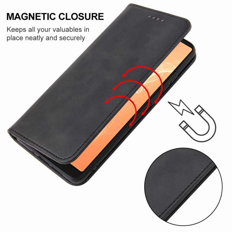 Magnetic Closure Leather Phone Case, For Sharp Aquos Sense 4, For Sharp Aquos V6 / V6 Plus, For Sharp Aquos R2, For Sharp Aquos Sense 4 Lite, For Sharp Aquos Sense 6, For Sharp Aquos R3 / SHV44 / SH-04L