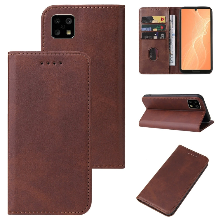 Magnetic Closure Leather Phone Case, For Sharp Aquos Sense 4, For Sharp Aquos V6 / V6 Plus, For Sharp Aquos R2, For Sharp Aquos Sense 4 Lite, For Sharp Aquos Sense 6, For Sharp Aquos R3 / SHV44 / SH-04L