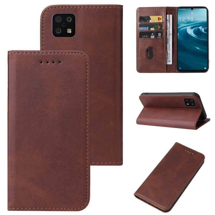 Magnetic Closure Leather Phone Case, For Sharp Aquos R2, For Sharp Aquos R7 / P7, For Sharp Aquos S3, For Sharp Aquos Sense 4, For Sharp Aquos Sense 4 Lite, For Sharp Aquos Sense 6, For Sharp Simple Sumaho 6A 201SH, For Sharp Aquos V6 / V6 Plus        ...