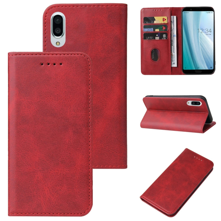 Magnetic Closure Leather Phone Case, For Sharp Aquos R2, For Sharp Aquos R7 / P7, For Sharp Aquos S3, For Sharp Aquos Sense 4, For Sharp Aquos Sense 4 Lite, For Sharp Aquos Sense 6, For Sharp Simple Sumaho 6A 201SH, For Sharp Aquos V6 / V6 Plus        ...