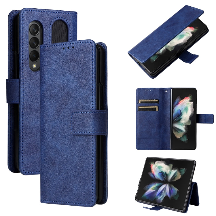 Lambskin Flip Leather Phone Case with Pen Slot, For Samsung Galaxy Z Fold4