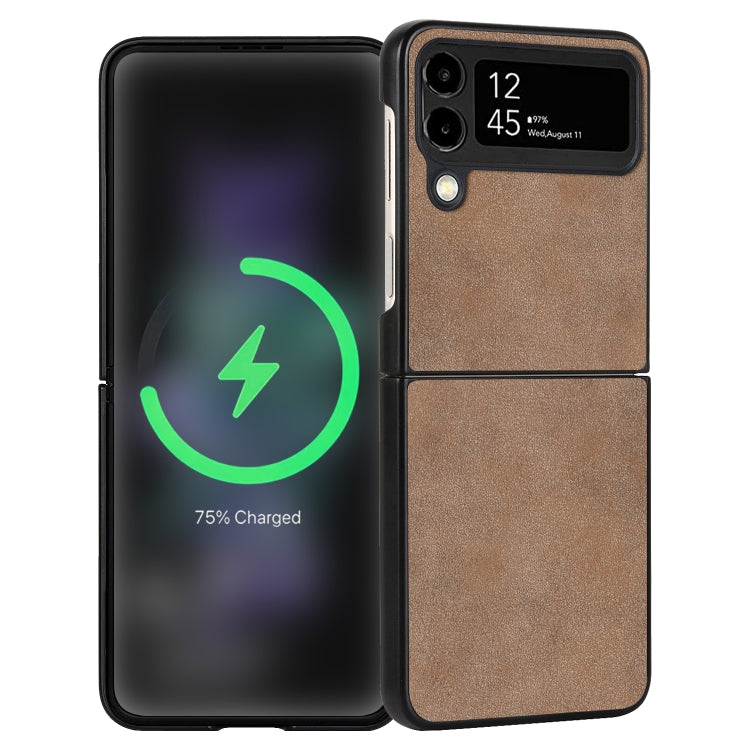Lambskin Texture Leather Folded Phone Case, For Samsung Galaxy Z Flip4, For Samsung Galaxy Z Flip3 5G
