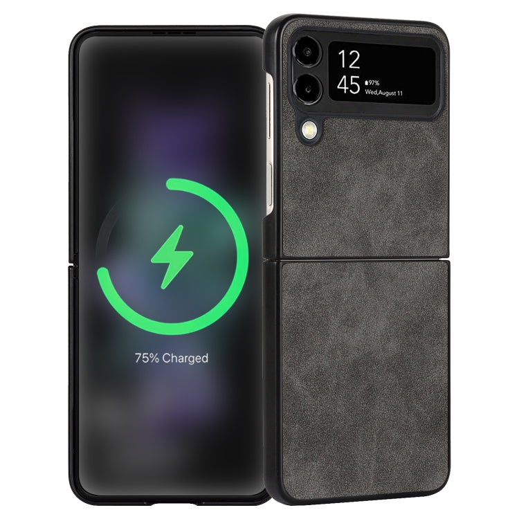 Lambskin Texture Leather Folded Phone Case, For Samsung Galaxy Z Flip4, For Samsung Galaxy Z Flip3 5G