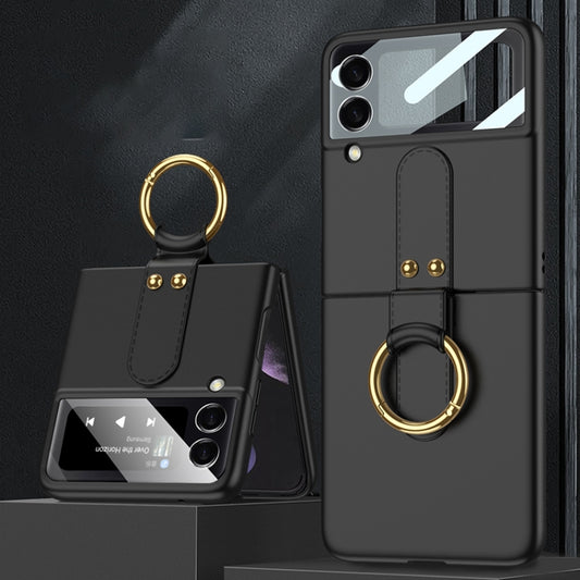 GKK Ultra-thin PC Full Coverage Phone Flip Case with Ring Holder, For Samsung Galaxy Z Flip4
