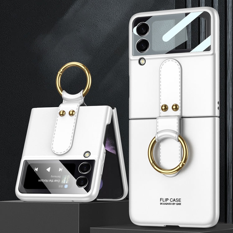 GKK Ultra-thin PC Full Coverage Phone Flip Case with Ring Holder, For Samsung Galaxy Z Flip4