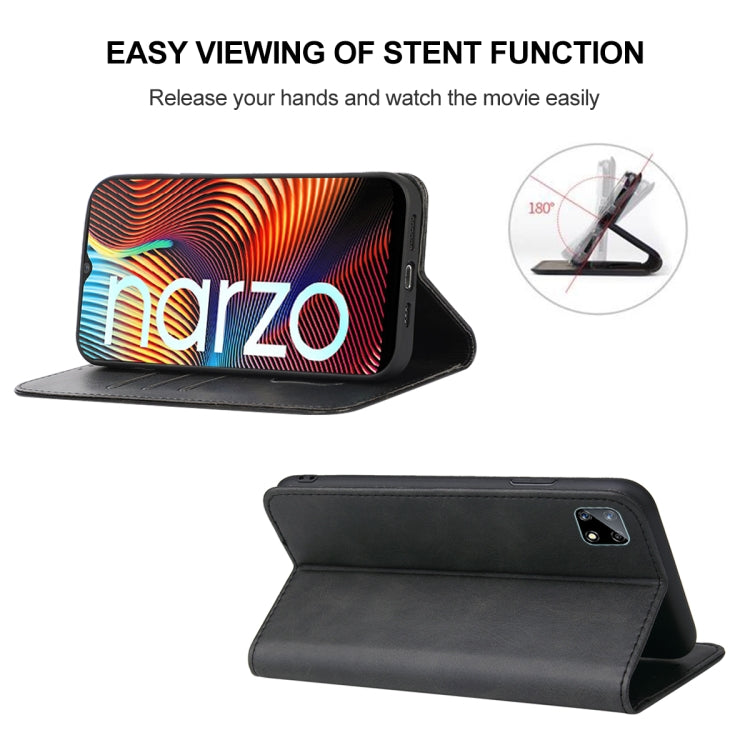 Magnetic Closure Leather Phone Case, For Realme Narzo, For Realme Narzo 50A Prime, For Realme Q, For Realme V11 5G, For Realme X, For Realme X2 Pro, For Realme 7 Pro