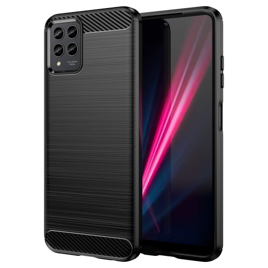 Brushed Texture Carbon Fiber TPU Phone Case, For T-Mobile REVVL 6 Pro 5G