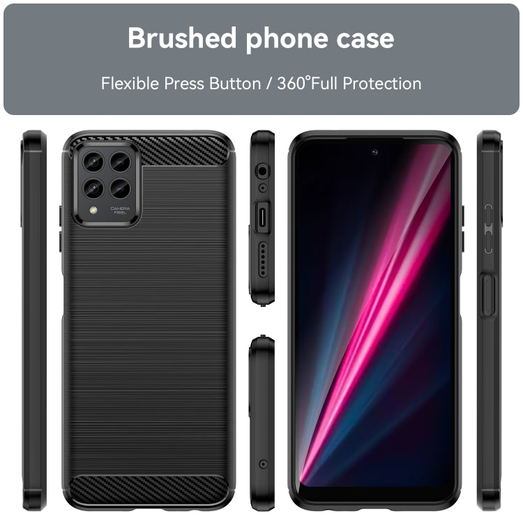 Brushed Texture Carbon Fiber TPU Phone Case, For T-Mobile REVVL 6 Pro 5G