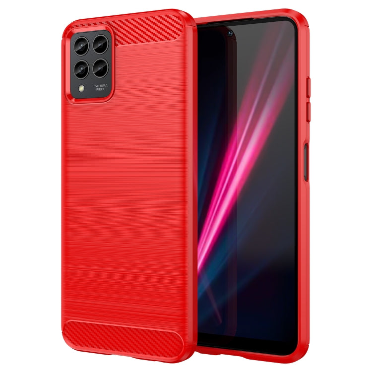 Brushed Texture Carbon Fiber TPU Phone Case, For T-Mobile REVVL 6 Pro 5G