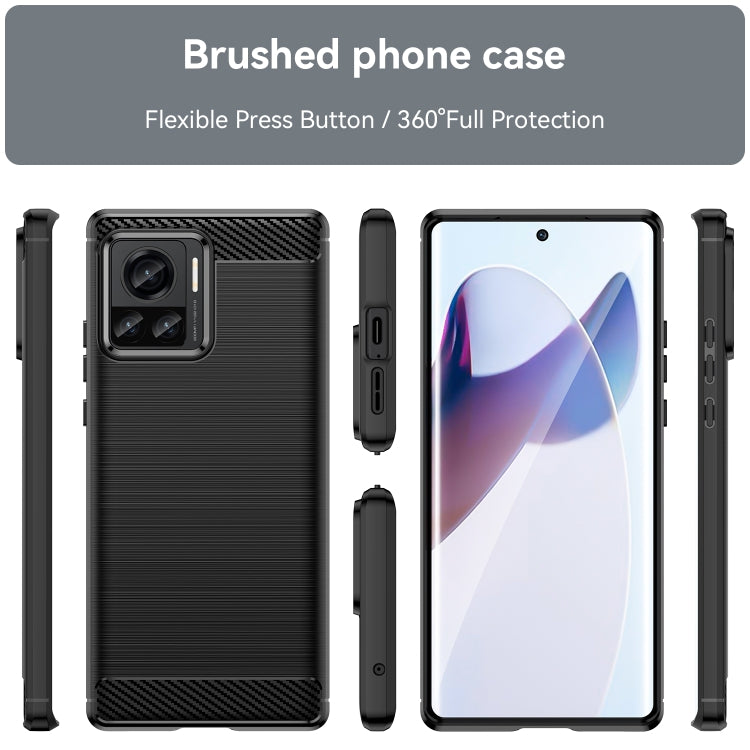 Brushed Texture Carbon Fiber TPU Phone Case, For Motorola Moto X30 Pro/Edge 30 Ultra