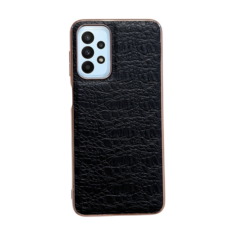 Sky Series Nano Electroplating Genuine Leather Phone Case, For Samsung Galaxy A13 4G, For Samsung Galaxy A23 4G / 5G