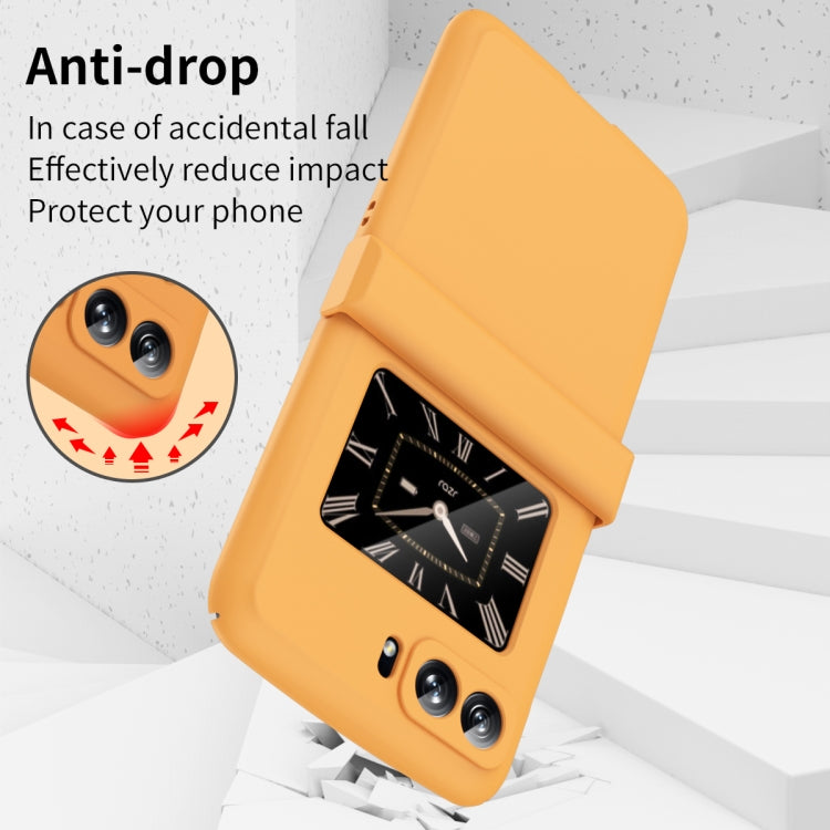 Skin Feel Macaron Three-piece Set Hinge Phone Case, For Motorola Moto Razr 2022