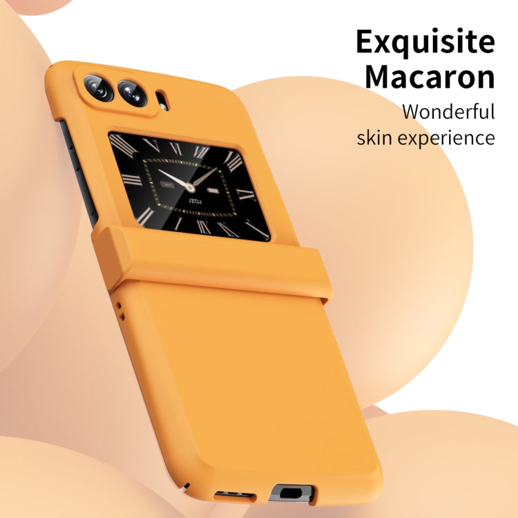 Skin Feel Macaron Three-piece Set Hinge Phone Case, For Motorola Moto Razr 2022