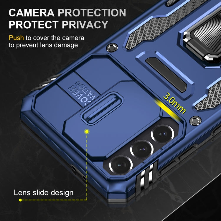 Armor PC + TPU Camera Shield Phone Case, For Samsung Galaxy S22 5G, For Samsung Galaxy S22+ 5G