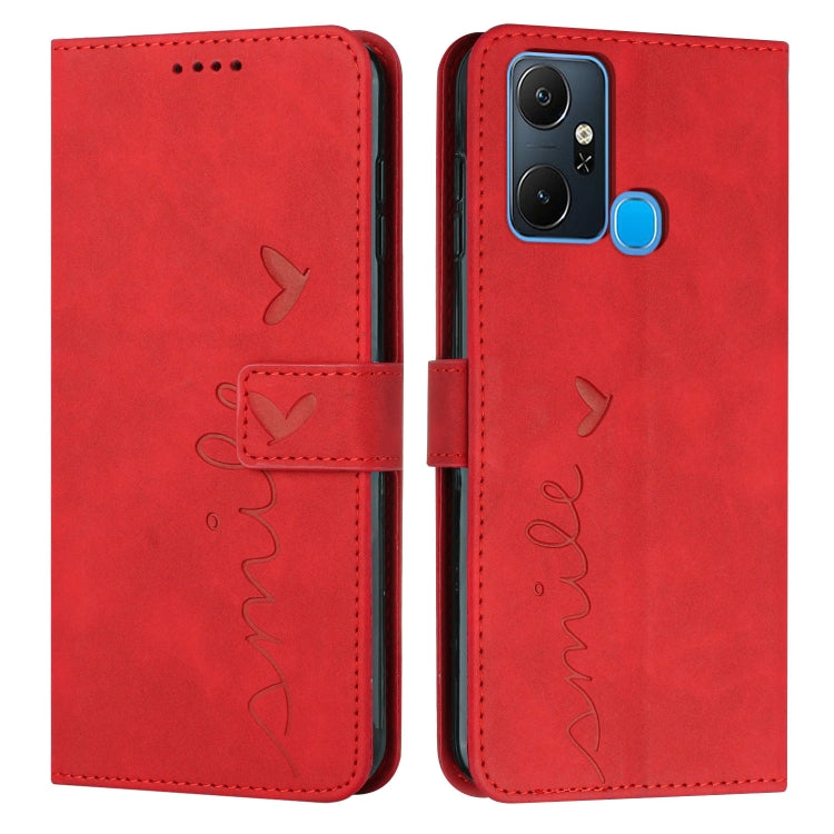 Skin Feel Heart Pattern Leather Phone Case, For Infinix Hot 12 Play, For Infinix Hot 12i, For Infinix Hot 12, For Infinix Note 12 G96, For Infinix Note 12 VIP, For Infinix Note 12/12 Pro, For Infinix Note 12i, For Infinix Smart 6 Plus India