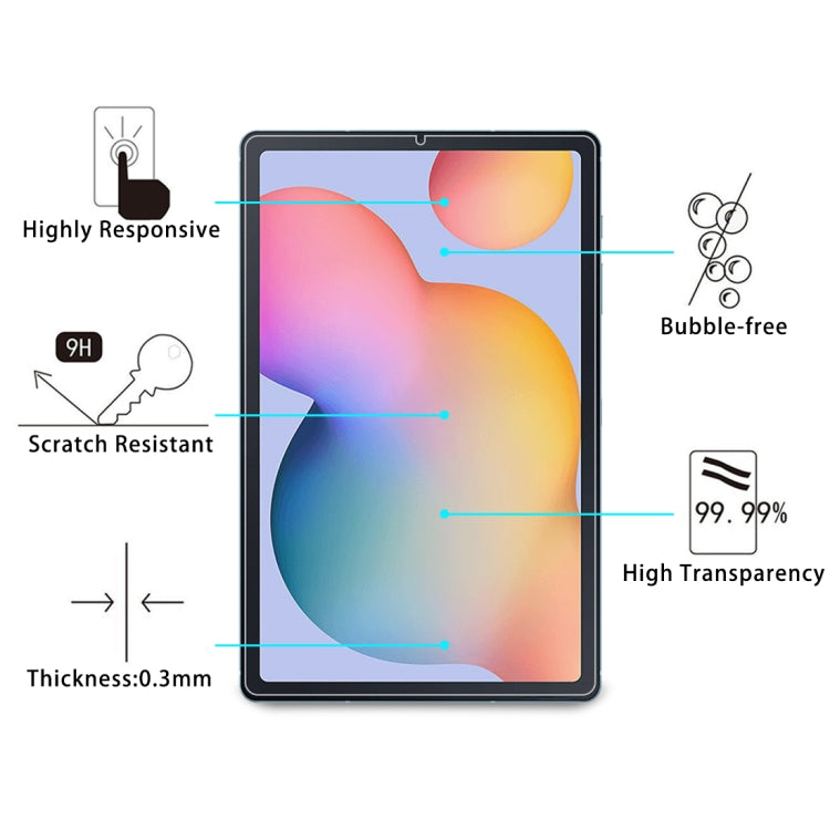 2 PCS 9H 0.3mm Explosion-proof Tempered Glass Film for Galaxy Tab S6 Lite P610 / P615 / S6 Lite 2024, for Alcatel 3T Tablet 2019 10 inch, for Galaxy Tab S6 Lite P610 / P615