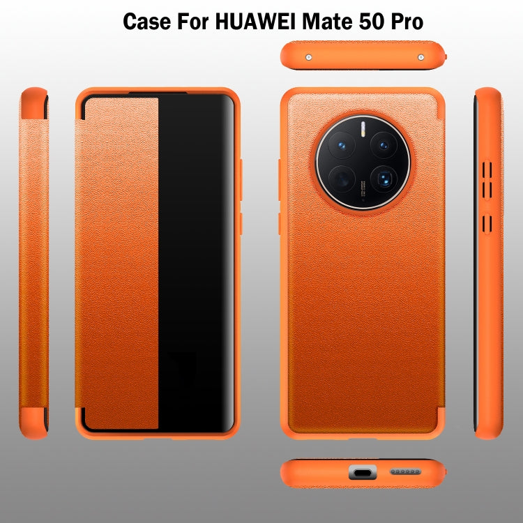 Leather + TPU Frame Shockproof Phone Case, For Huawei Mate 50 Pro, For Huawei Mate 50