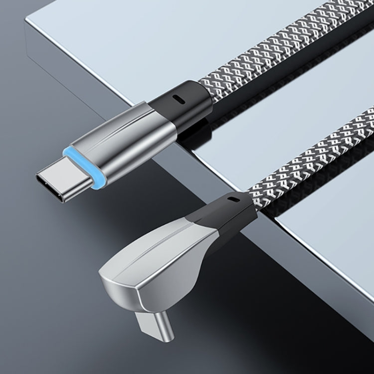 3A USB-C/Type-C to USB-C/Type-C Elbow Fast Charge Data Cable, 3A Type-C to Type-C 1.2m, 3A Type-C to Type-C 2m