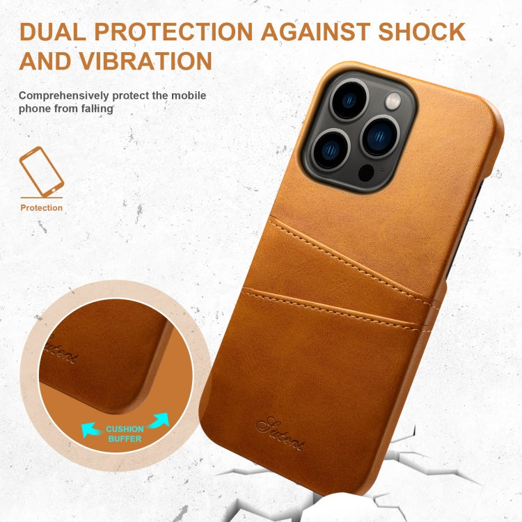 Suteni Calf Texture Card Slots Phone Case, For iPhone 14 Pro Max