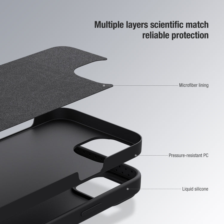 NILLKIN CamShield Liquid Silicone Phone Case, For iPhone 14 Plus, For iPhone 14, For iPhone 14 Pro, For iPhone 14 Pro Max