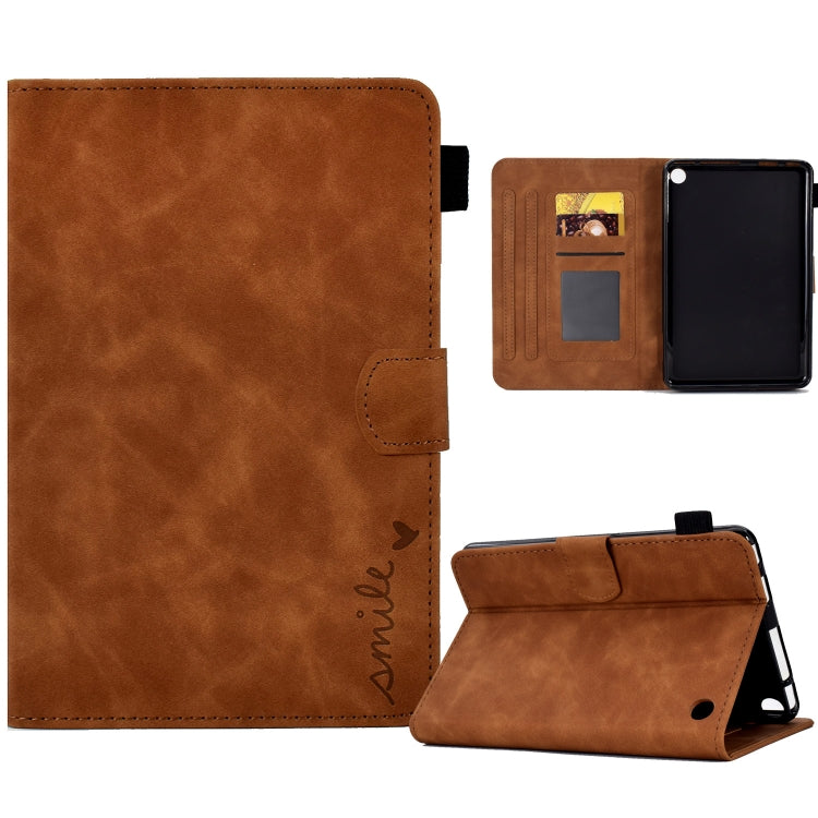Embossed Smile Flip Tablet Leather Case, For Amazon Kindle Fire 7 2022, For Amazon Kindle Fire HD 8 2020, For Amazon Kindle Fire HD 10 2021, For Amazon Kindle Paperwhite 5, For Amazon Kindle Paperwhite 4/3/2/1, For Amazon Kindle Fire 7 2019/2017/2015