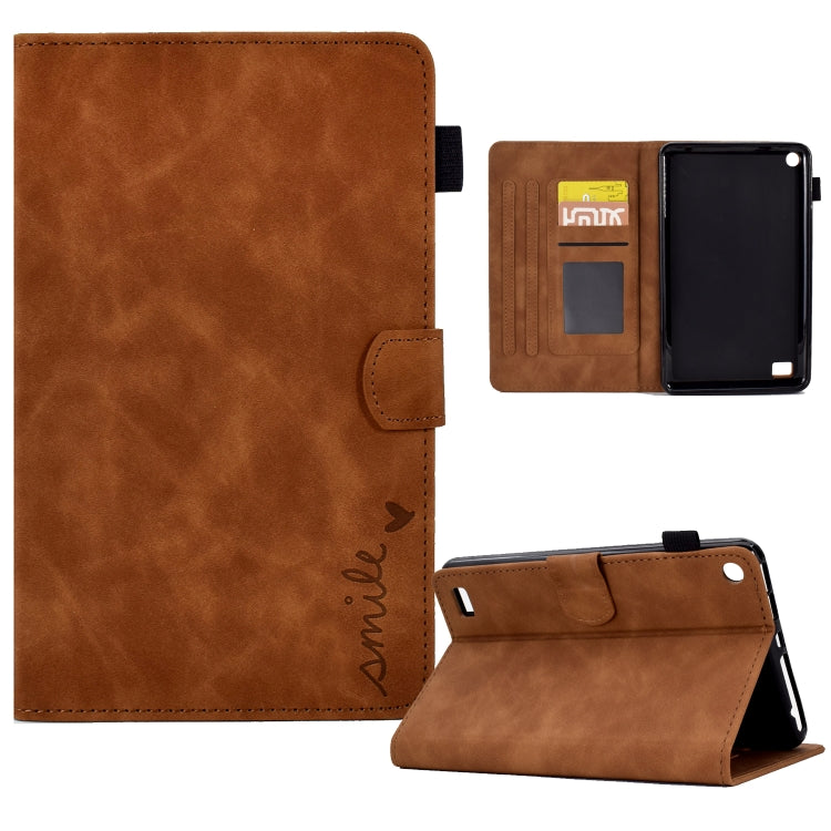 Embossed Smile Flip Tablet Leather Case, For Amazon Kindle Fire 7 2022, For Amazon Kindle Fire HD 8 2020, For Amazon Kindle Fire HD 10 2021, For Amazon Kindle Paperwhite 5, For Amazon Kindle Paperwhite 4/3/2/1, For Amazon Kindle Fire 7 2019/2017/2015