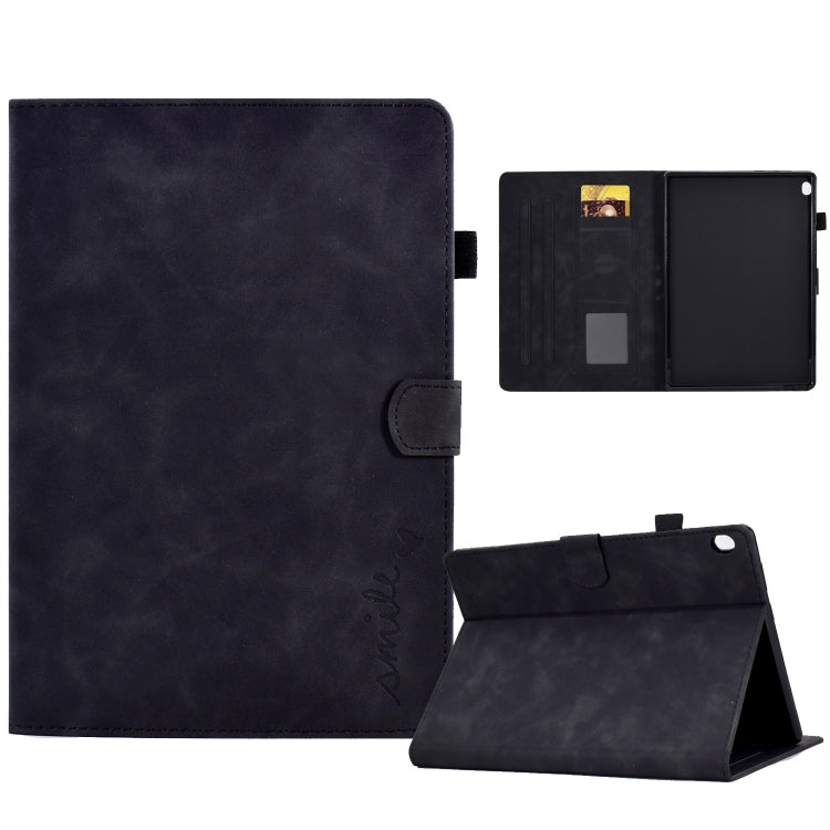 Embossed Smile Flip Tablet Leather Case, For Lenovo Tab M10, For Lenovo Tab M10 HD Gen 2, For Lenovo Tab M10 3rd Gen, For Lenovo M10 Plus, For Lenovo Tab M10 Plus 3rd Gen, For Huawei MatePad T 10 / T 10s, For Huawei MediaPad T5
