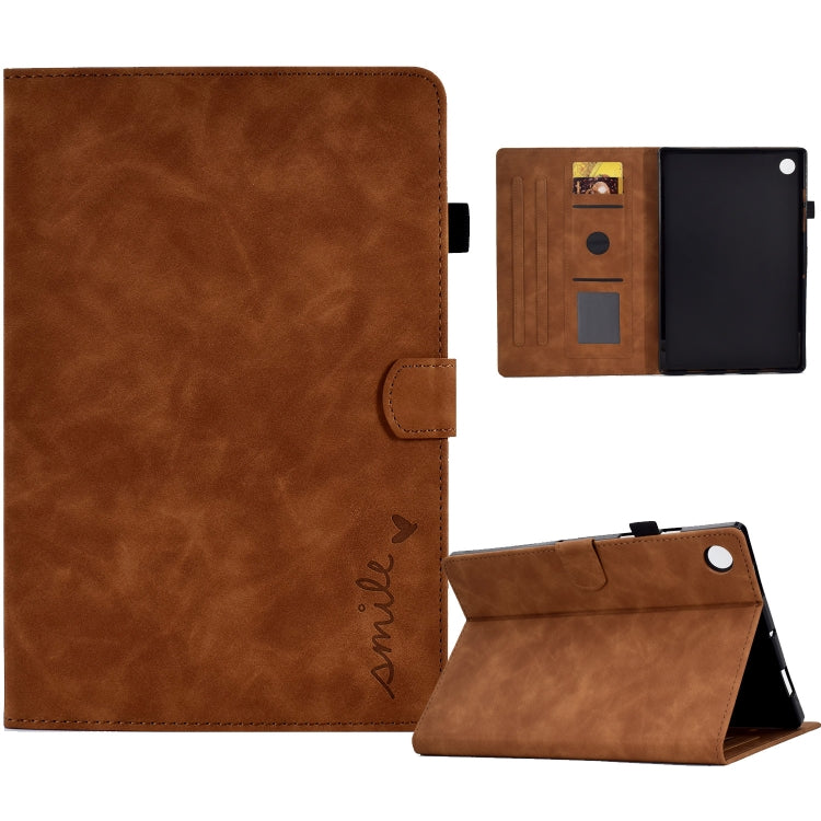 Embossed Smile Flip Tablet Leather Case, For Lenovo Tab M10, For Lenovo Tab M10 HD Gen 2, For Lenovo Tab M10 3rd Gen, For Lenovo M10 Plus, For Lenovo Tab M10 Plus 3rd Gen, For Huawei MatePad T 10 / T 10s, For Huawei MediaPad T5
