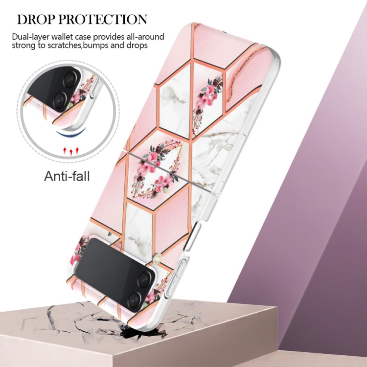 Electroplating Marble Flower Pattern TPU Phone Case, For Samsung Galaxy Z Flip4, For Nothing Phone 1
