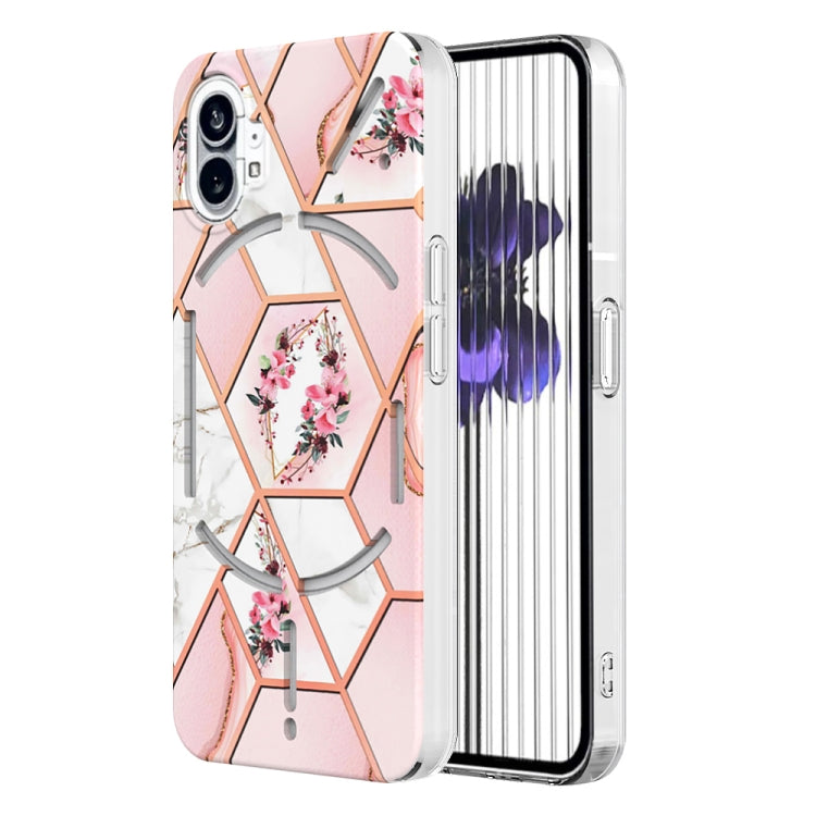 Electroplating Marble Flower Pattern TPU Phone Case, For Samsung Galaxy Z Flip4, For Nothing Phone 1