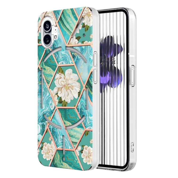 Electroplating Marble Flower Pattern TPU Phone Case, For Samsung Galaxy Z Flip4, For Nothing Phone 1