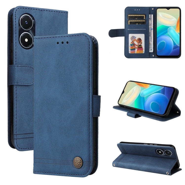 Skin Feel Life Tree Metal Button Leather Phone Case, For vivo Y02s, For vivo Y75 4G / S10e, For vivo Y77 5G, For Xiaomi Poco C40, For Xiaomi Poco M4 5G