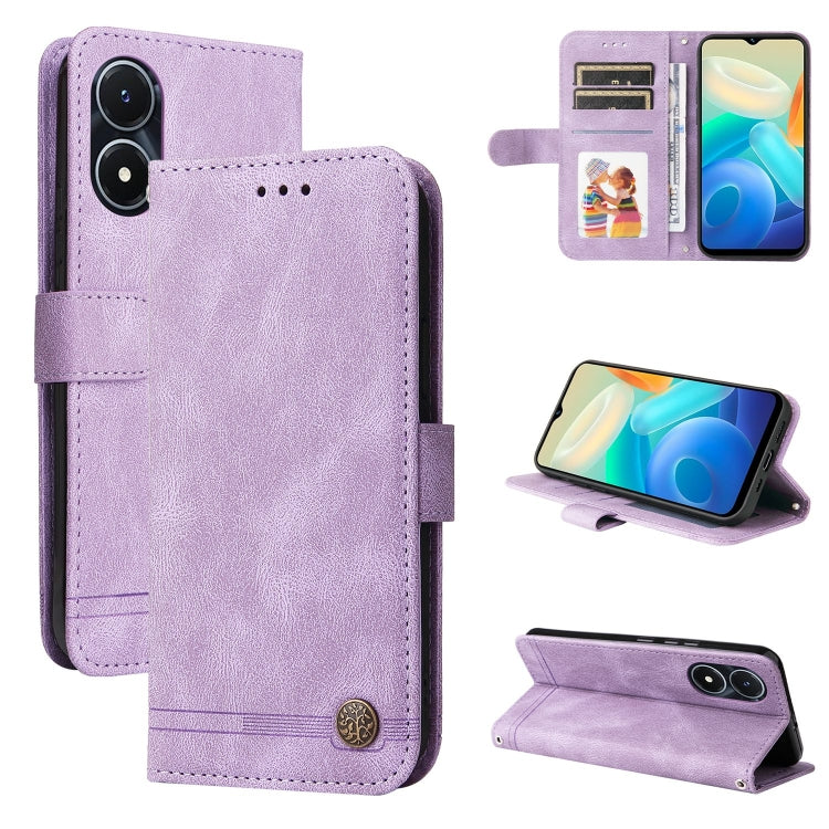 Skin Feel Life Tree Metal Button Leather Phone Case, For vivo Y02s, For vivo Y75 4G / S10e, For vivo Y77 5G, For Xiaomi Poco C40, For Xiaomi Poco M4 5G