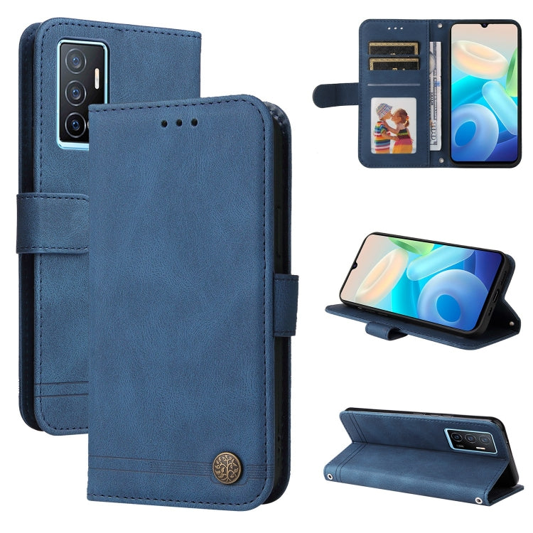 Skin Feel Life Tree Metal Button Leather Phone Case, For vivo Y02s, For vivo Y75 4G / S10e, For vivo Y77 5G, For Xiaomi Poco C40, For Xiaomi Poco M4 5G