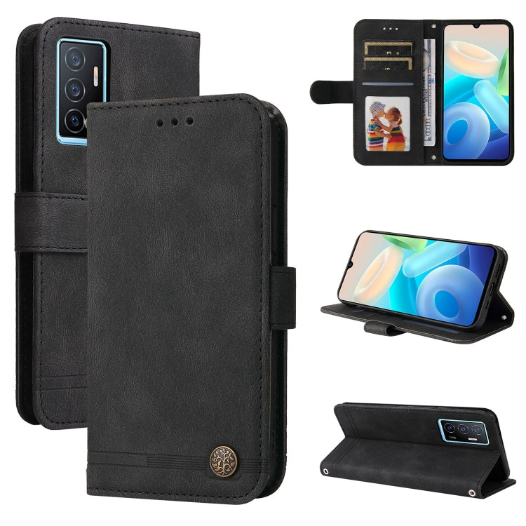 Skin Feel Life Tree Metal Button Leather Phone Case, For vivo Y02s, For vivo Y75 4G / S10e, For vivo Y77 5G, For Xiaomi Poco C40, For Xiaomi Poco M4 5G