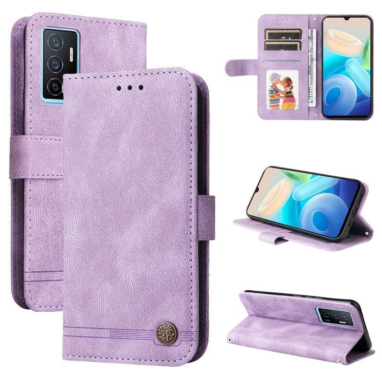 Skin Feel Life Tree Metal Button Leather Phone Case, For vivo Y02s, For vivo Y75 4G / S10e, For vivo Y77 5G, For Xiaomi Poco C40, For Xiaomi Poco M4 5G