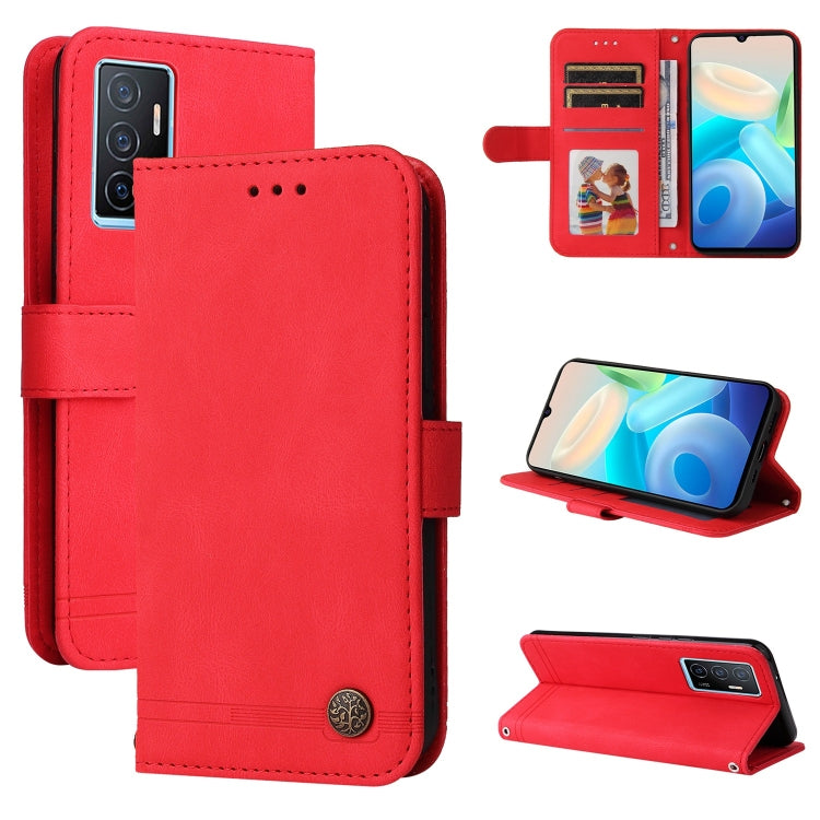 Skin Feel Life Tree Metal Button Leather Phone Case, For vivo Y02s, For vivo Y75 4G / S10e, For vivo Y77 5G, For Xiaomi Poco C40, For Xiaomi Poco M4 5G