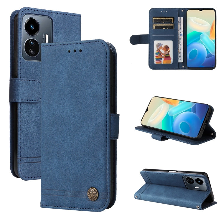Skin Feel Life Tree Metal Button Leather Phone Case, For vivo Y02s, For vivo Y75 4G / S10e, For vivo Y77 5G, For Xiaomi Poco C40, For Xiaomi Poco M4 5G